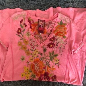 Johnny Was Pink Floral Dress